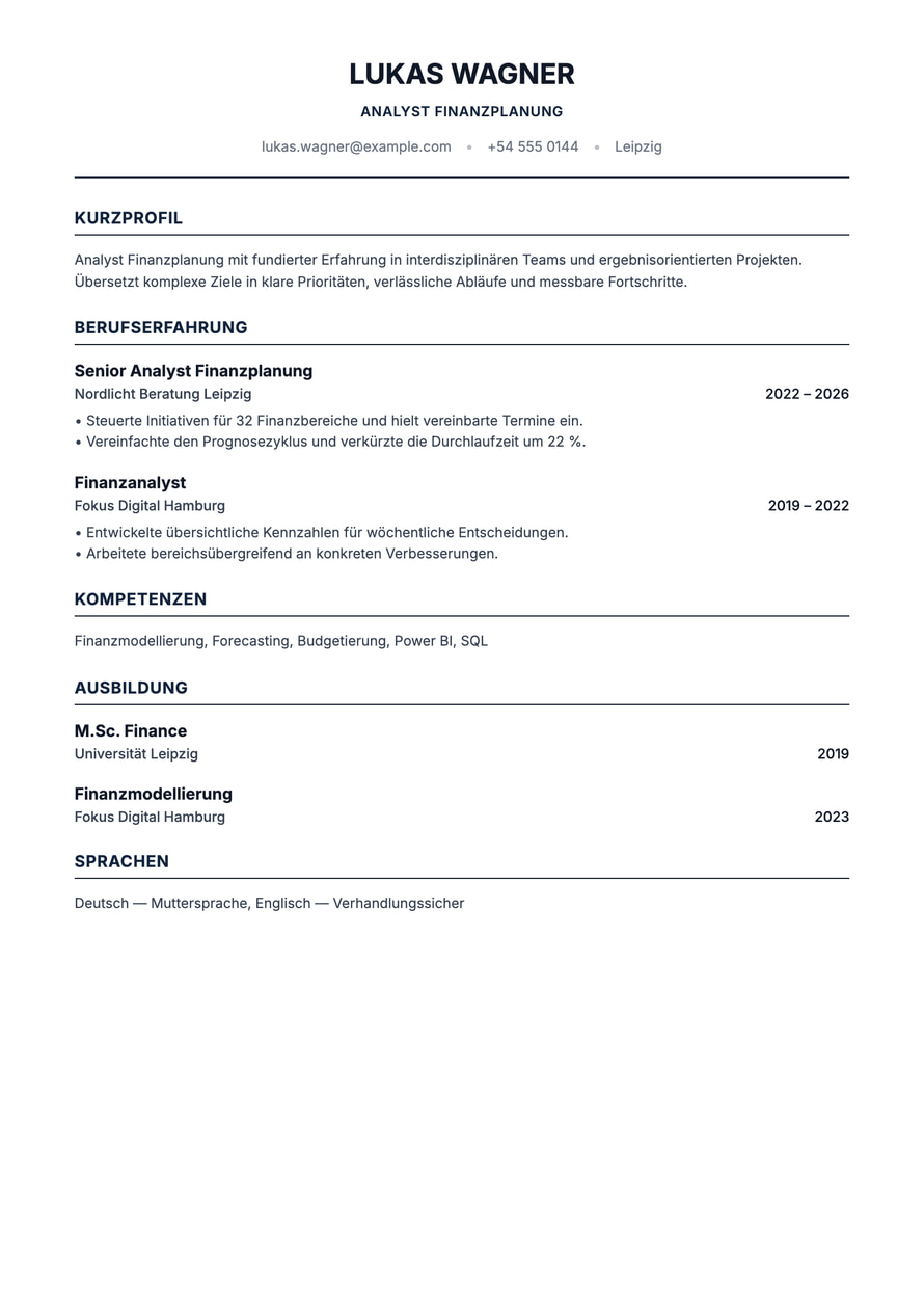 Classic ATS Corporate resume preview