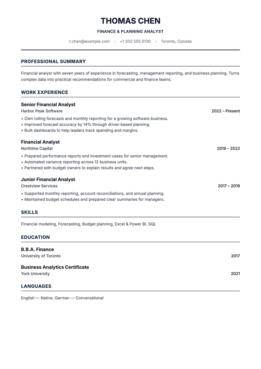Classic ATS Corporate resume preview