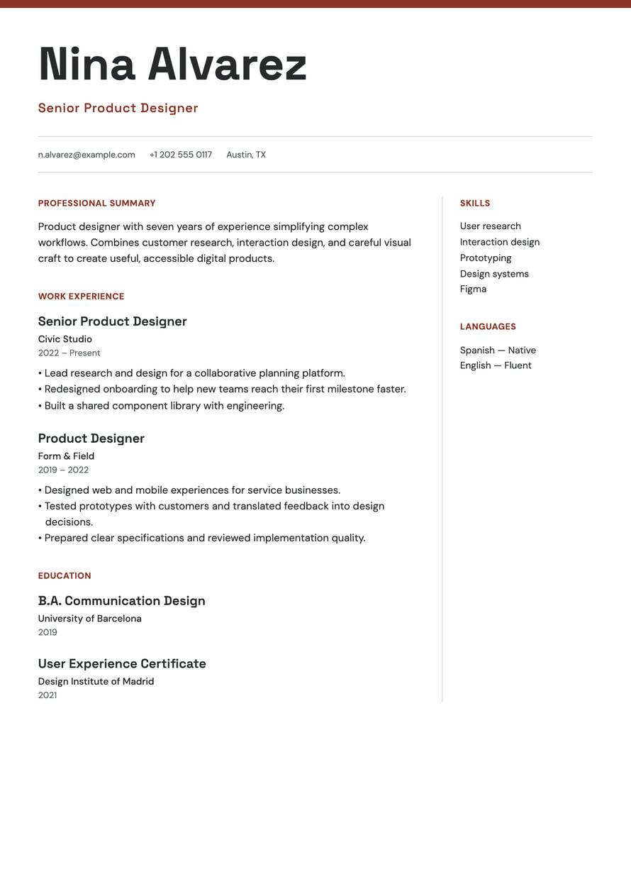 Forma resume preview