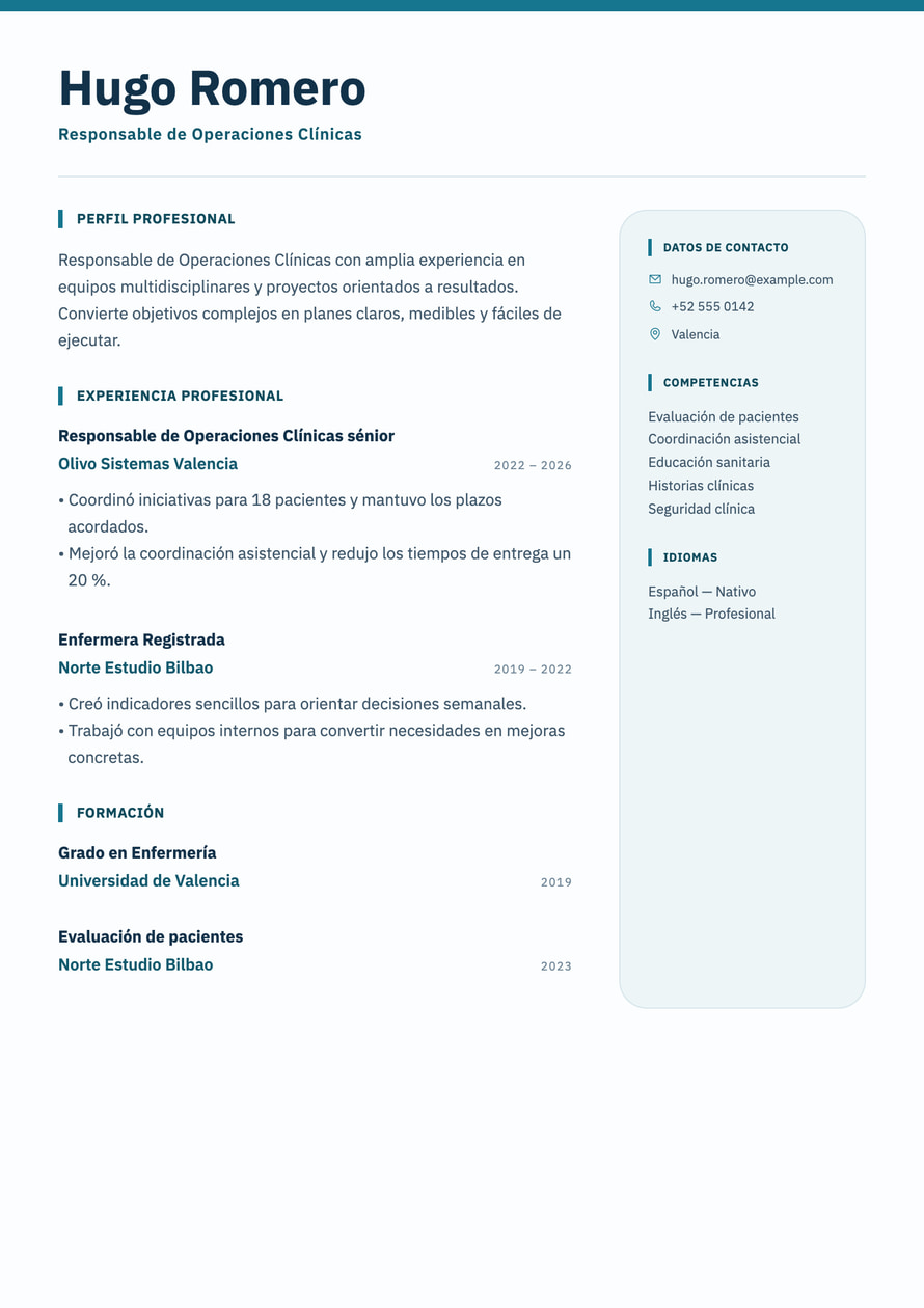 Clinical Precision resume preview
