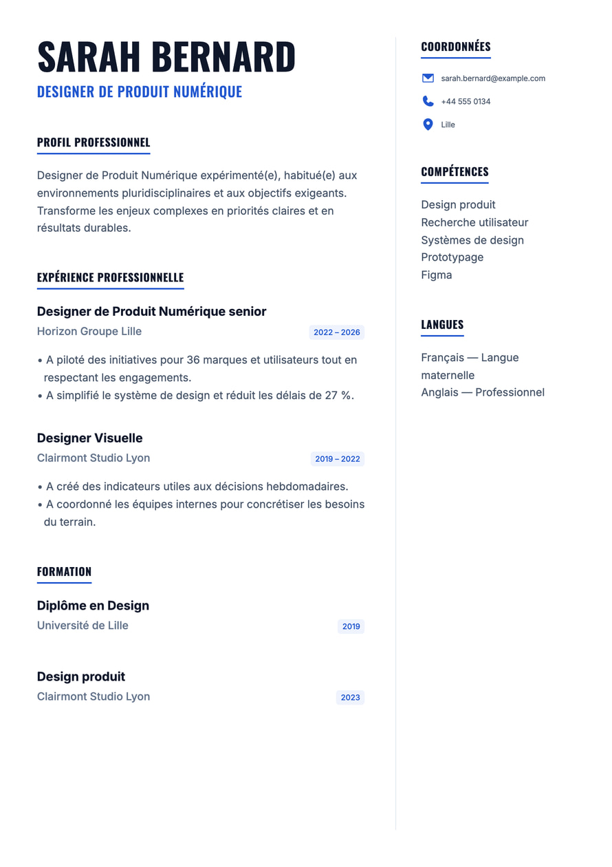 Blue Founder resume preview