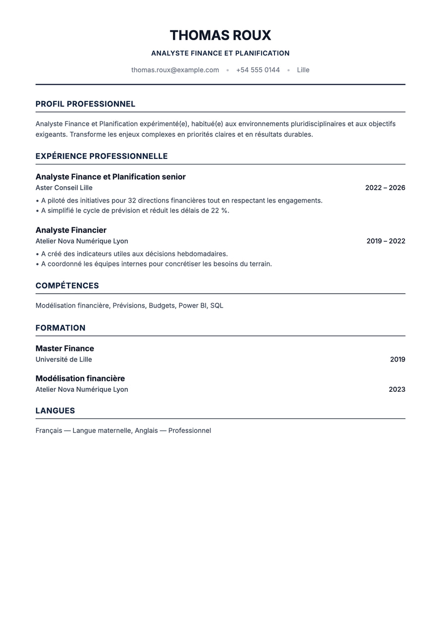 Classic ATS Corporate resume preview
