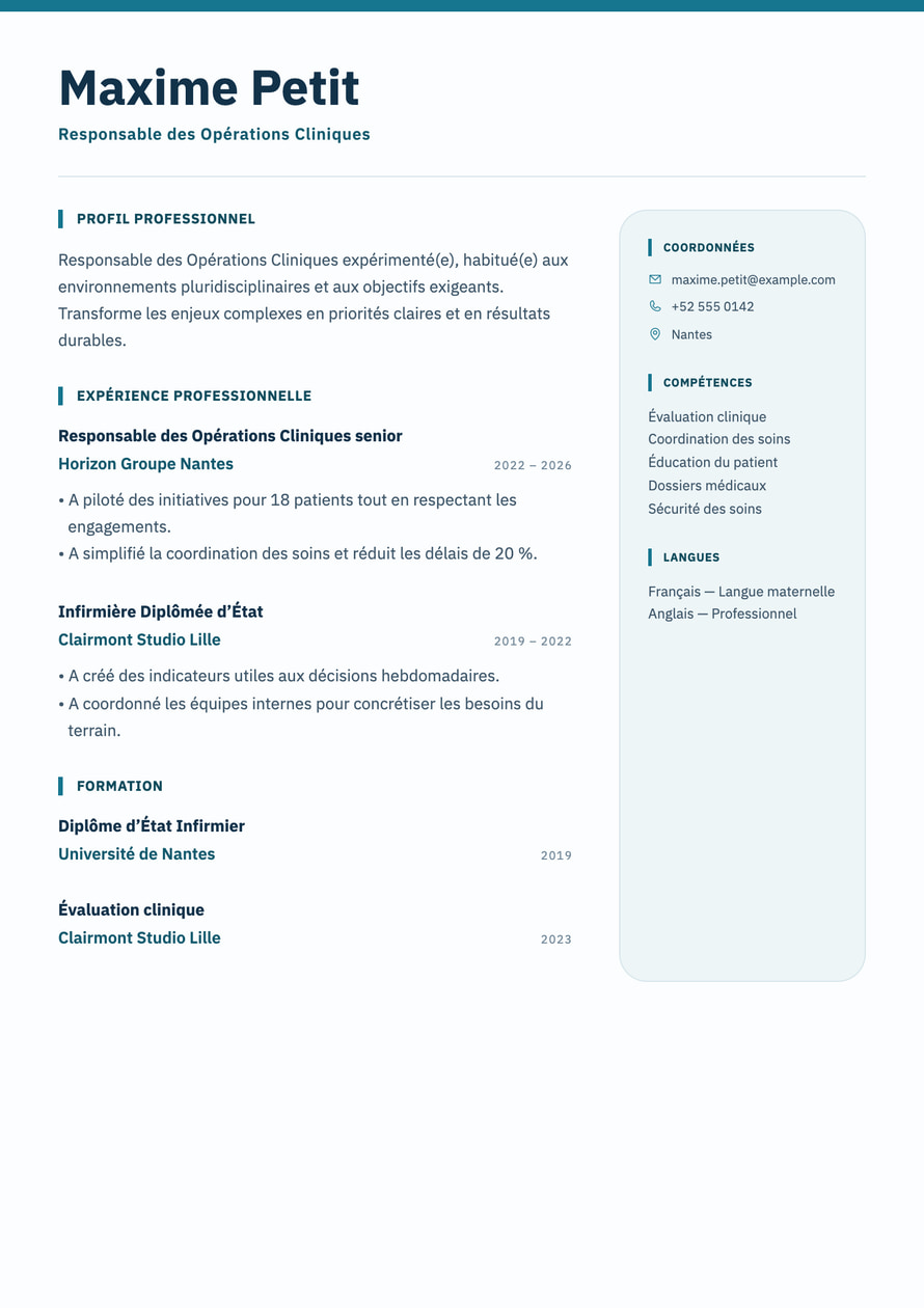 Clinical Precision resume preview