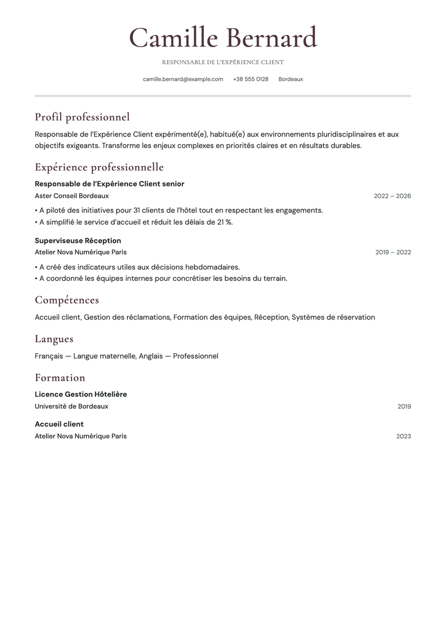 Maison resume preview
