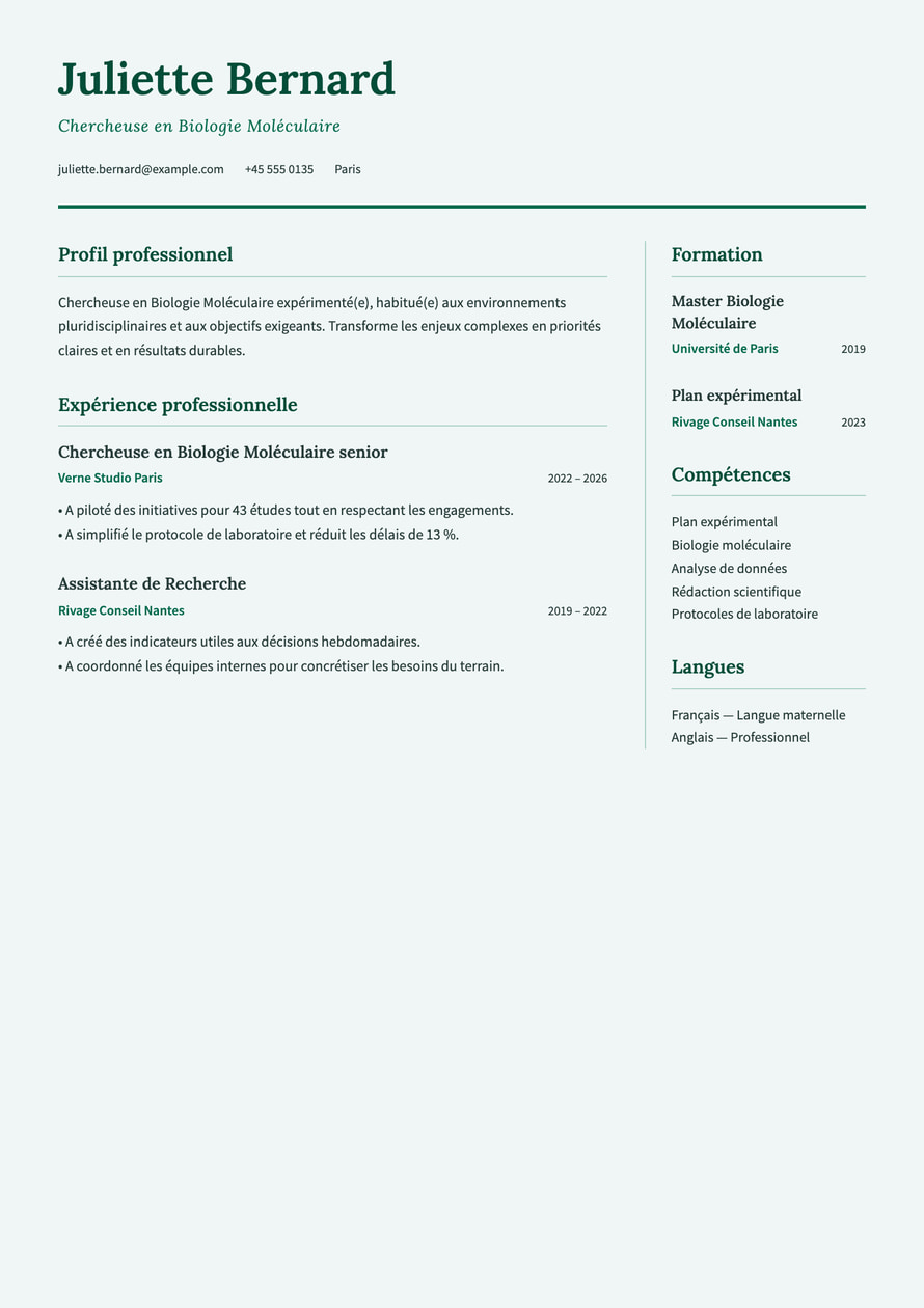 Research Academic resume preview