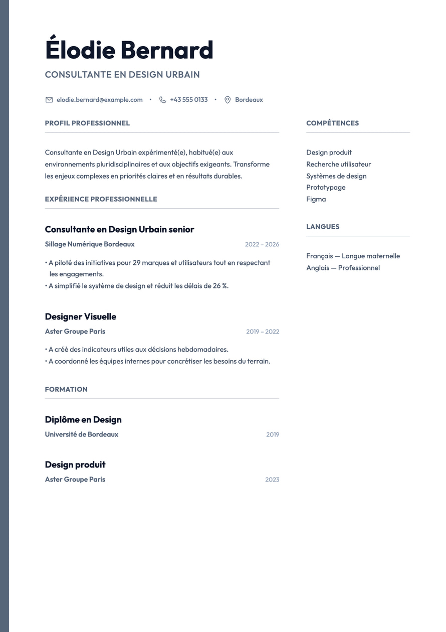 Urban Split resume preview