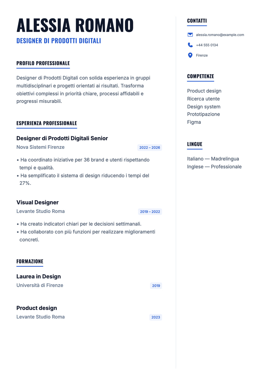 Blue Founder resume preview