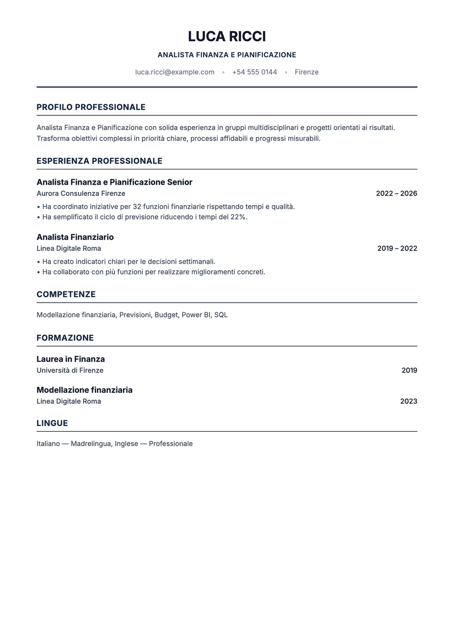 Classic ATS Corporate resume preview