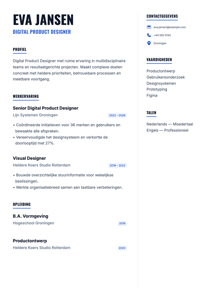 Blue Founder resume preview