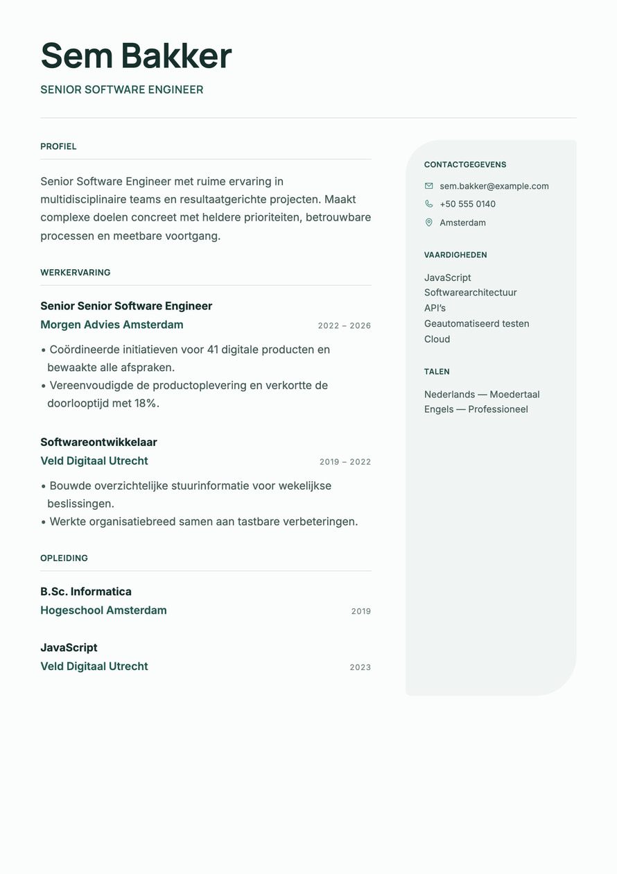 Nordic Right Rail resume preview