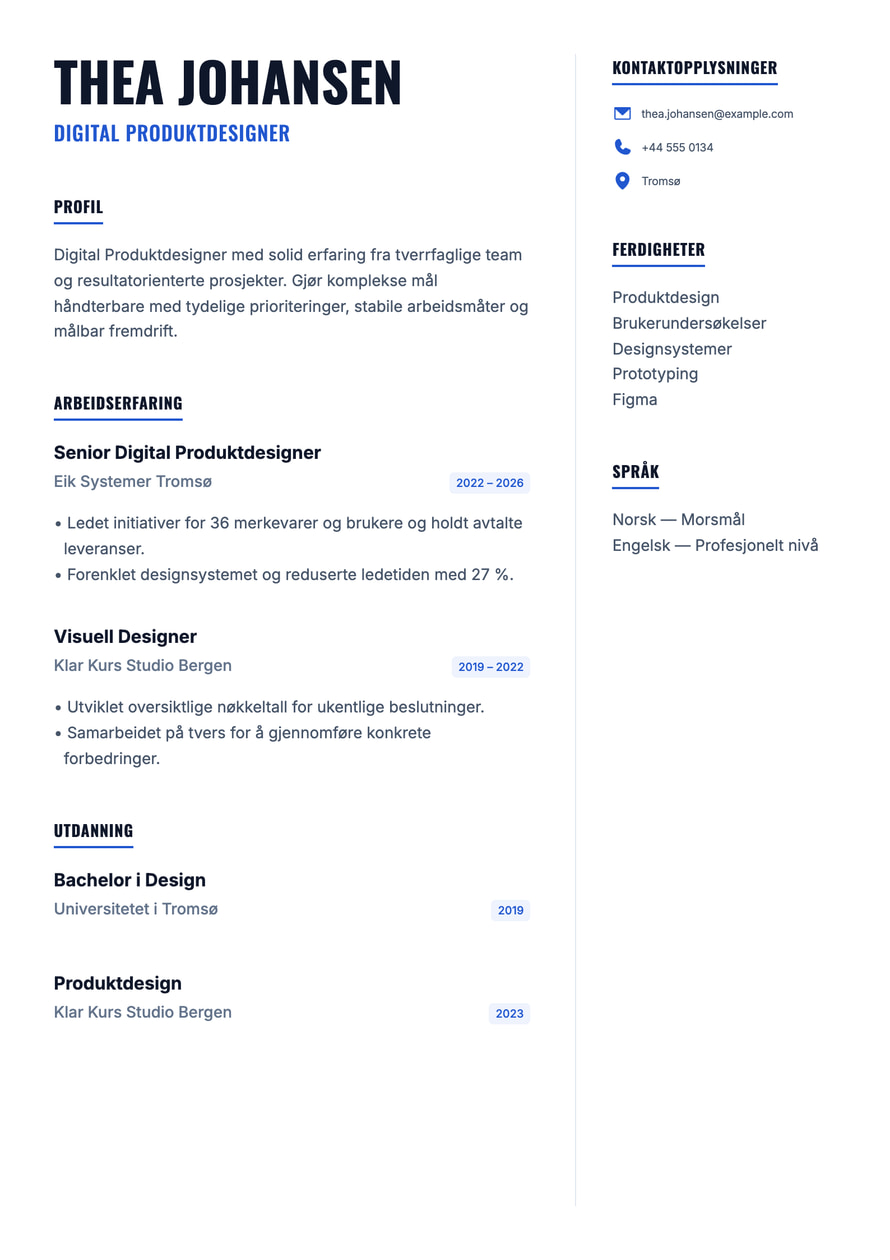 Blue Founder resume preview