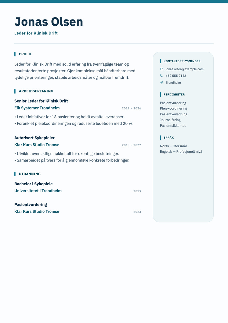 Clinical Precision resume preview