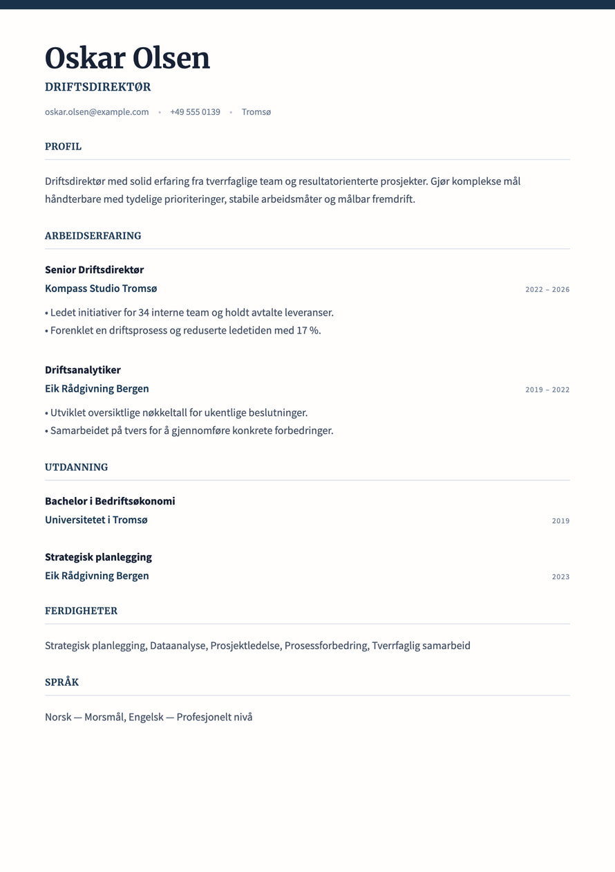 Executive Ledger resume preview