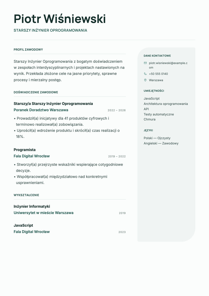Nordic Right Rail resume preview