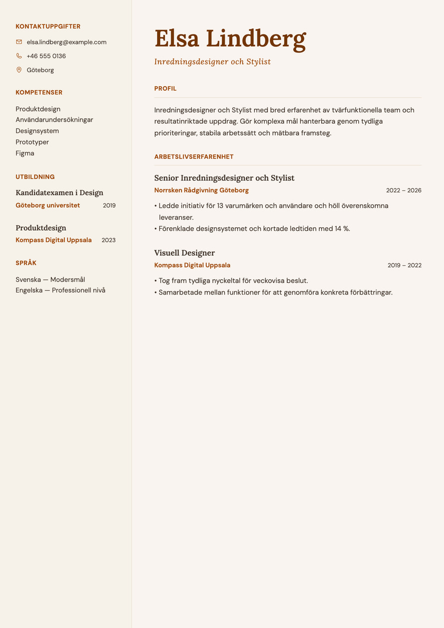 Artisan Lifestyle resume preview