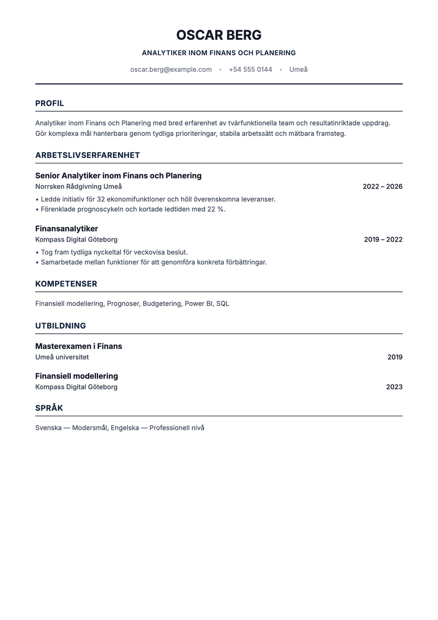 Classic ATS Corporate resume preview