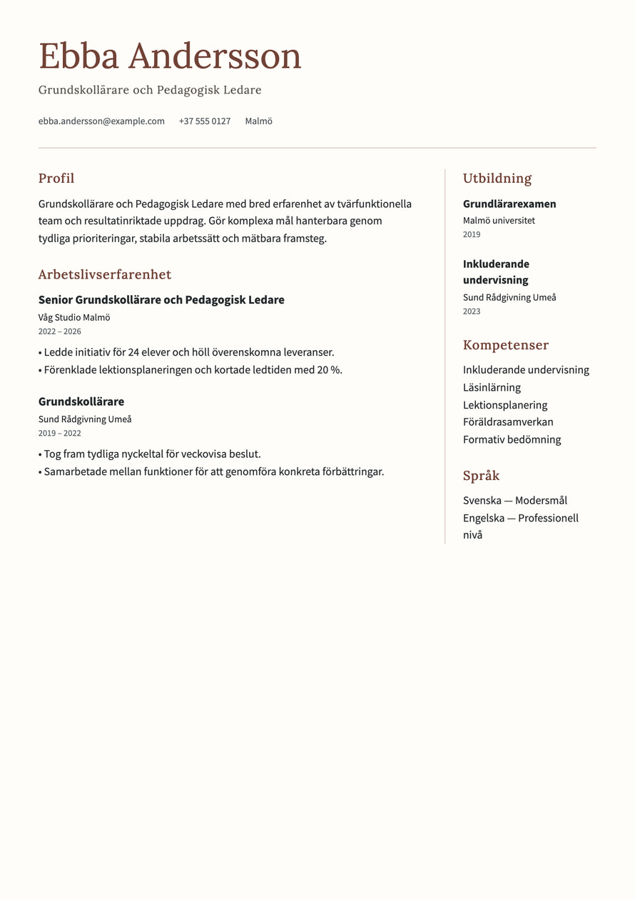 Kindred resume preview