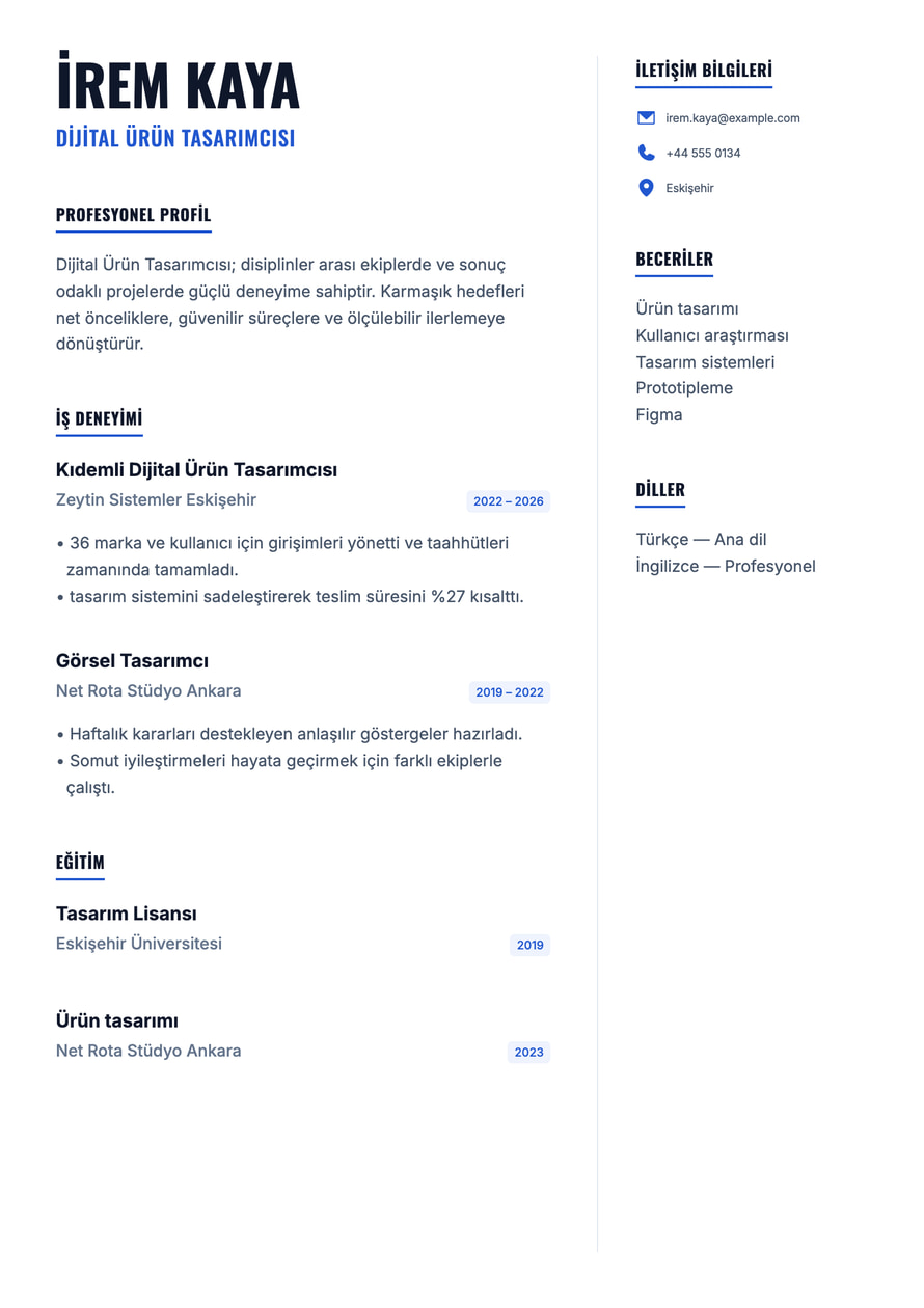 Blue Founder resume preview