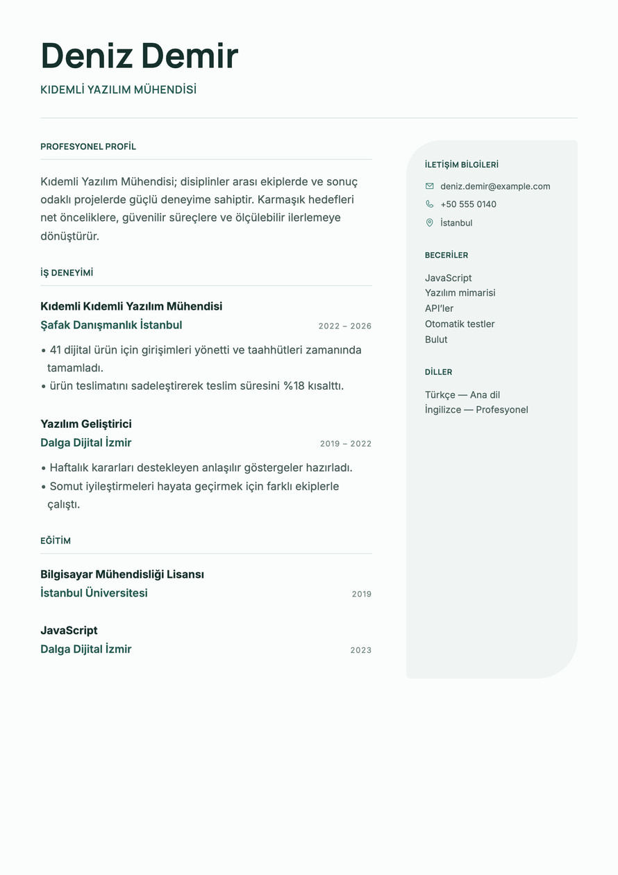 Nordic Right Rail resume preview