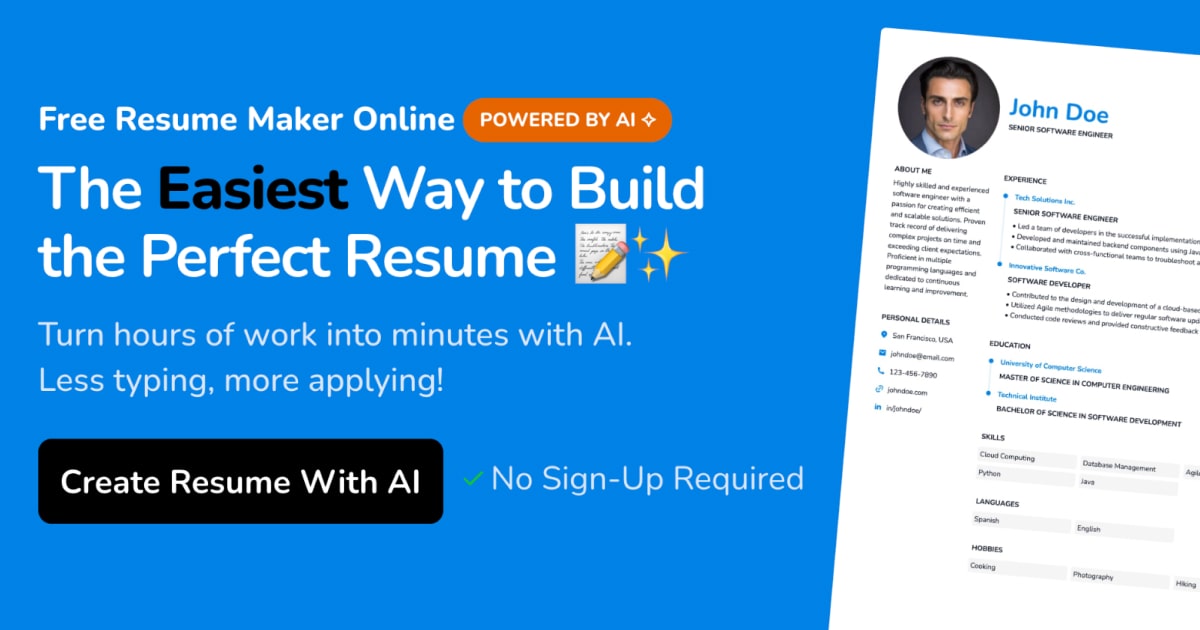 Resumemaker Online Design Your Resume For Free No Sign Up Required